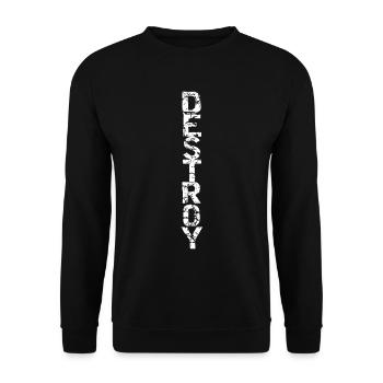 Destroy in white - Unisex Sweatshirt - black - Front - Alina (178cm) & Michal (187cm)
