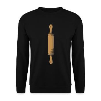 Rolling pin - Unisex Sweatshirt - black - Front - Alina (178cm) & Michal (187cm)