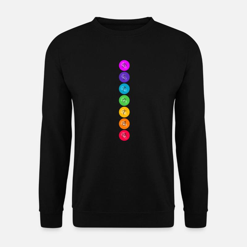 7 Chakra Symbole Energiezentren - Unisex Pullover - Schwarz