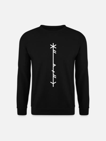 Haithnaz "Heathe(n)/heidnisch" Runenstab, QRF0© - Unisex Pullover - Schwarz