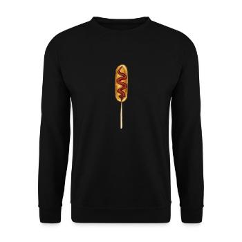 Corn Dog Corndog - Unisex Sweatshirt - black - Front - Alina (178cm) & Michal (187cm)