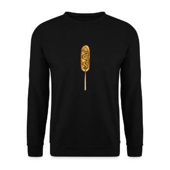 Corn Dog Corndog - Unisex Sweatshirt - black - Front - Alina (178cm) & Michal (187cm)