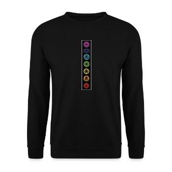 Yoga Méditation 7 Chakras - Sweat-shirt Unisexe - noir - Devant - Alina (178cm) & Michal (187cm)
