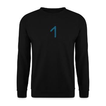 1 Nummer eins Zahl Geburtstag - Unisex Pullover - Schwarz - Vorne - Alina (178cm) & Michal (187cm)