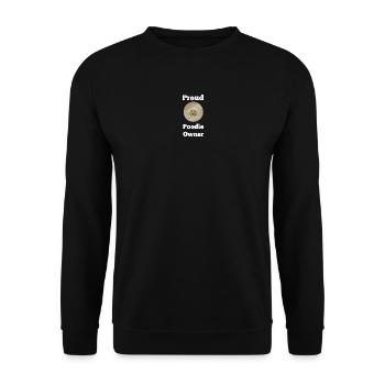 Pudelspruch, Proud Poodle Owner - Unisex Pullover - Schwarz - Vorne - Alina (178cm) & Michal (187cm)