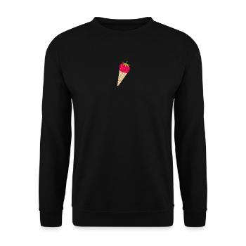 fraise crème glacée fraise temps sucré fruits délicieux fruits - Sweat-shirt Unisexe - noir - Devant - Alina (178cm) & Michal (187cm)