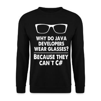 Developer Java - Unisex Pullover - Schwarz - Vorne - Alina (178cm) & Michal (187cm)