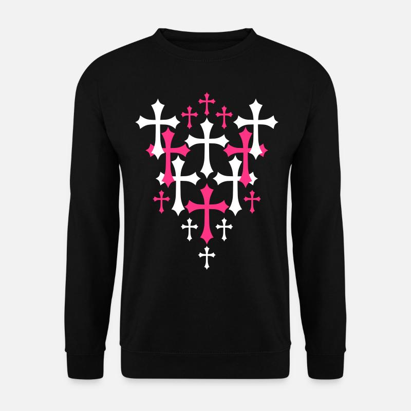 03 Pattern Gothic Crosses - Unisex Sweatshirt - black
