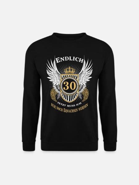 Endlich 30. Geburtstag Geschenk - Unisex Pullover - Schwarz