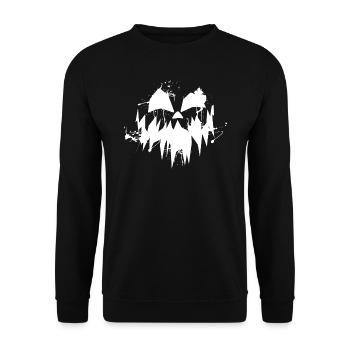 Visage citrouille blanc Halloween - Sweat-shirt Unisexe - noir - Devant - Alina (178cm) & Michal (187cm)