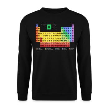 Periodensystem der Elemente neu und vollständig - Unisex Pullover - Schwarz - Vorne - Alina (178cm) & Michal (187cm)