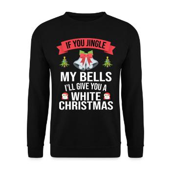 Jingle My Bells Noël laid - Sweat-shirt Unisexe - noir - Devant - Alina (178cm) & Michal (187cm)