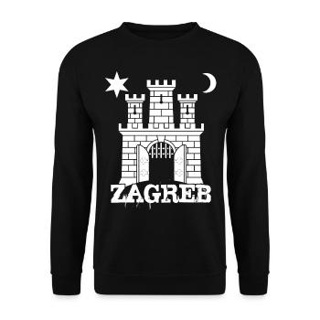 Zagreb - Unisex Pullover - Schwarz - Vorne - Alina (178cm) & Michal (187cm)