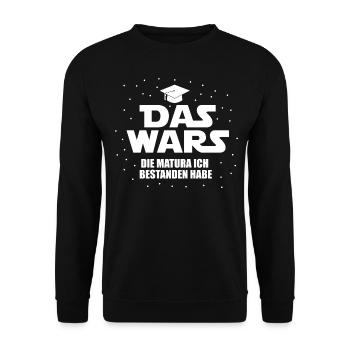 Das Wars Matura bestanden lustiger Spruch - Unisex Pullover - Schwarz - Vorne - Alina (178cm) & Michal (187cm)