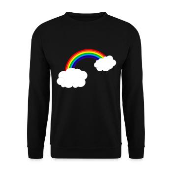 LGBT - Regenbogen Wolken - Unisex Pullover - Schwarz - Vorne - Alina (178cm) & Michal (187cm)