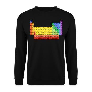 Tableau périodique complet, coloré des éléments - Sweat-shirt Unisexe - noir - Devant - Alina (178cm) & Michal (187cm)