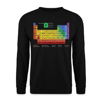Tableau périodique des éléments nouveau avec description - Sweat-shirt Unisexe - noir - Devant - Alina (178cm) & Michal (187cm)