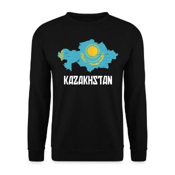 Kazakhstan Graphique - Sweat-shirt Unisexe - noir - Devant - Alina (178cm) & Michal (187cm)