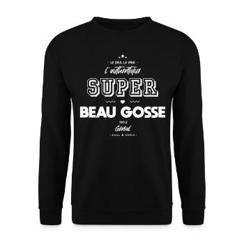 L authentique super beau gosse génial - Sweat-shirt Unisexe - noir - Devant - Alina (178cm) & Michal (187cm)