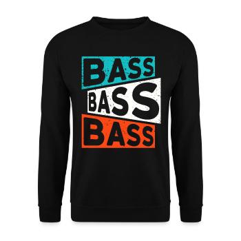 BASS BASS BASS DJ/Rave/Party/Club/Festival - Unisex Pullover - Schwarz - Vorne - Alina (178cm) & Michal (187cm)