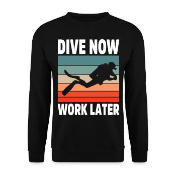 Tauchen Schorcheln Taucher Apnoe Scuba Tauchen - Unisex Pullover - Schwarz - Vorne - Alina (178cm) & Michal (187cm)
