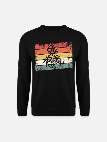 Jesus Christus - Christliches Shirt - He is risen - Unisex Pullover - Schwarz