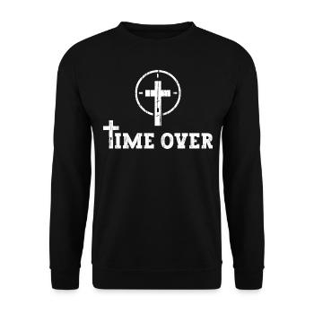 Jesus Christ Is Coming Soon - Time Is Over - Unisex Sweatshirt - black - Front - Alina (178cm) & Michal (187cm)