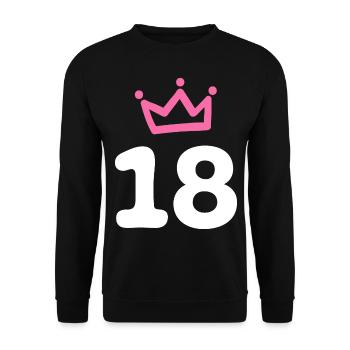 18 ans d’anniversaire Krone - Sweat-shirt Unisexe - noir - Devant - Alina (178cm) & Michal (187cm)