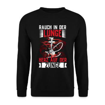 Shisha Doppelapfel Hookah Rauchen Tabak Vape Kohle - Unisex Pullover - Schwarz - Vorne - Alina (178cm) & Michal (187cm)