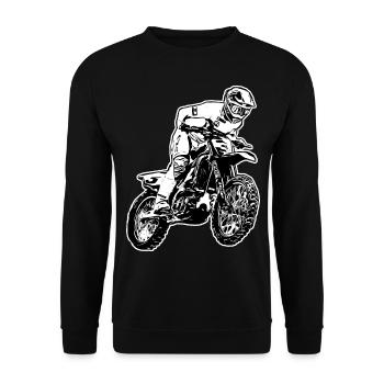 Motocross / Enduro / Freestyle mx / Dirtbike retro - Unisex Sweatshirt - black - Front - Alina (178cm) & Michal (187cm)