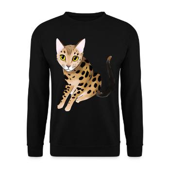 Bengalkatze - Unisex Pullover - Schwarz - Vorne - Alina (178cm) & Michal (187cm)
