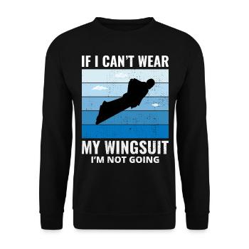 Wingsuit fliegen Base Jumping Fallschirmspringen Wingsuiting - Unisex Pullover - Schwarz - Vorne - Alina (178cm) & Michal (187cm)