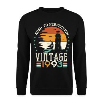 1993 Birthday 30 Years 1993 Shirt - Unisex Sweatshirt - black - Front - Alina (178cm) & Michal (187cm)