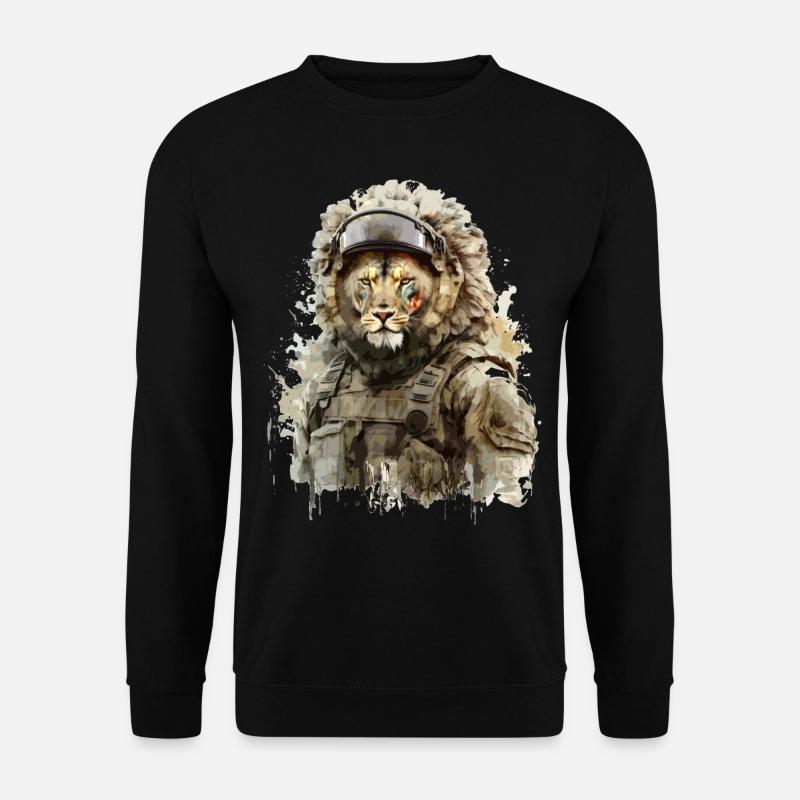 Lion - Soldier - Unisex Sweatshirt - black