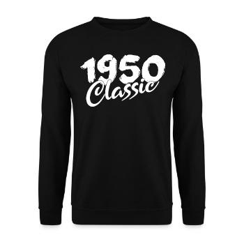 1950 Anniversaire 1950 né en 1950 - Sweat-shirt Unisexe - noir - Devant - Alina (178cm) & Michal (187cm)