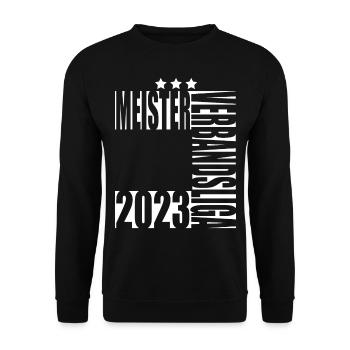 Meister Verbandsliga 2023 Aufstiegstrikot - Unisex Pullover - Schwarz - Vorne - Alina (178cm) & Michal (187cm)