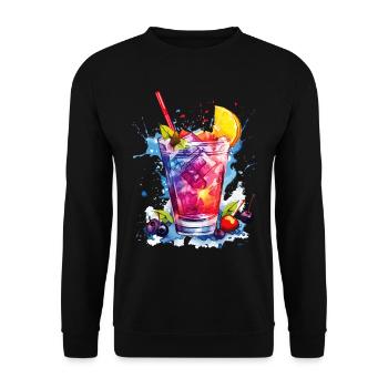 Cocktail Summer Beach Bar Club Party Drink - Unisex Sweatshirt - black - Front - Alina (178cm) & Michal (187cm)