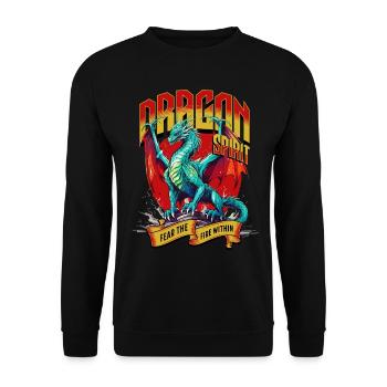Dragon, Fantasy, Magic, Mysticism, Creature, Fable, Animal - Unisex Sweatshirt - black - Front - Alina (178cm) & Michal (187cm)