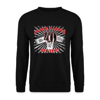 40th birthday of a metal fan or motorcyclist - Unisex Sweatshirt - black - Front - Alina (178cm) & Michal (187cm)