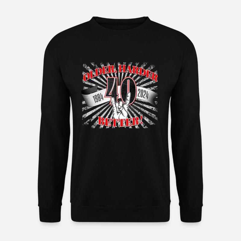 40.Geburtstag eines Metalfan oder Motorradfahrer - Unisex Pullover - Schwarz