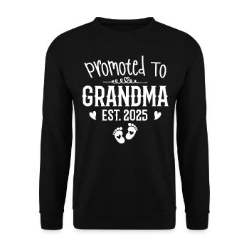 Promoted To Grandma 2025 New Grandma Grandmother - Sweat-shirt Unisexe - noir - Devant - Alina (178cm) & Michal (187cm)