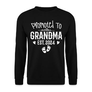 Promoted To Grandma 2024 New Grandma Grandmother - Sweat-shirt Unisexe - noir - Devant - Alina (178cm) & Michal (187cm)