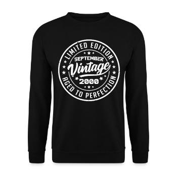September 2000 September 2000 Birthday Gift - Unisex Sweatshirt - black - Front - Alina (178cm) & Michal (187cm)