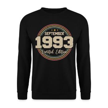 September 1993 Birthday Gift 1993 - Unisex Sweatshirt - black - Front - Alina (178cm) & Michal (187cm)