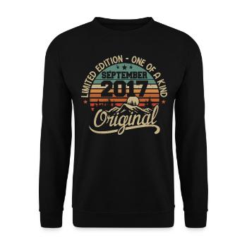 Birthday September 2017 Gift September 2017 - Unisex Sweatshirt - black - Front - Alina (178cm) & Michal (187cm)