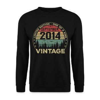 Septembre 2014 Vintage Cadeau D'anniversaire 2014 - Sweat-shirt Unisexe - noir - Devant - Alina (178cm) & Michal (187cm)