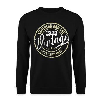 Jahrgang 1988 Retro 1988 Geburtstagsgeschenk 1988 - Unisex Pullover - Schwarz - Vorne - Alina (178cm) & Michal (187cm)