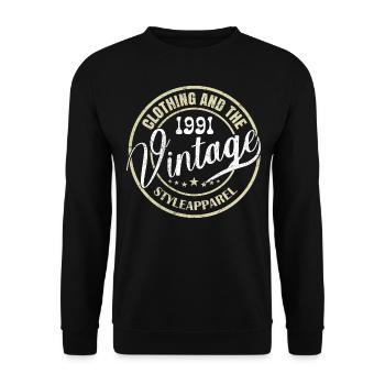 Vintage 1991 Birthday Gift 1991 Retro 1991 - Unisex Sweatshirt - black - Front - Alina (178cm) & Michal (187cm)