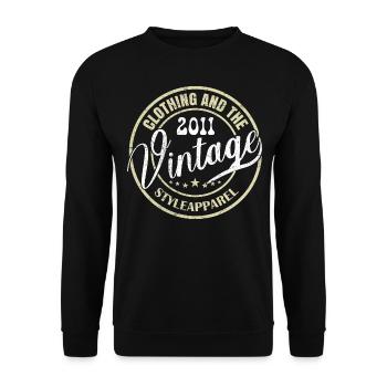 Vintage 2011 Cadeau Anniversaire 2011 Rétro 2011 - Sweat-shirt Unisexe - noir - Devant - Alina (178cm) & Michal (187cm)