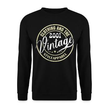 Vintage 2001 Retro 2001 Birthday Gift 2001 - Unisex Sweatshirt - black - Front - Alina (178cm) & Michal (187cm)